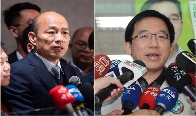 国民党总统提名人、高雄市长韩国瑜(左)，前总统陈水扁之子、民进党籍高雄市议员陈致中。(图/合成图，本报资料照)