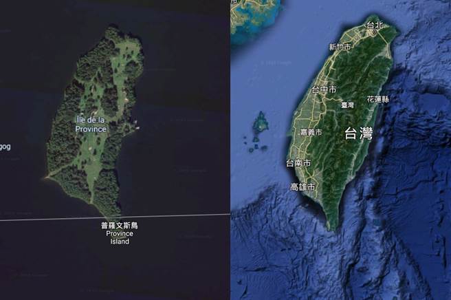像爆！美加边界惊见「平行台湾」（图／摘自Google Map）