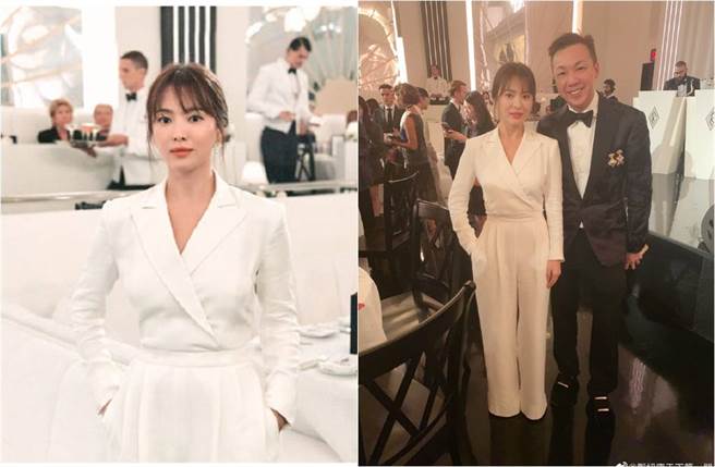 宋慧乔被问到近况时，她大方回应：「一切OK不用担心」。（图／取材自RalphLauren（左）、郑绍康天下第一关微博）
