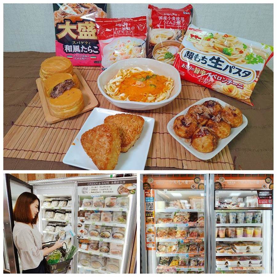 （全家23日宣布，首次導入日本超商冷凍食品，有章魚燒、烤飯糰、義大利麵等，並宣布開出冷凍機能店型，搶攻覆熱即食商機。圖／業者提供）