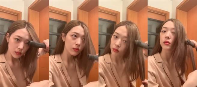 雪莉直播时不慎露点，画面在韩网疯传。（图／翻摄自微博）