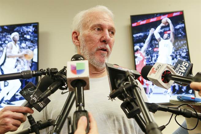 NBA马刺教头波波维奇讚扬肖华对于捍卫言论自由权利的做法，引起大陆网民将之列为批判新目标。（图／美联社）