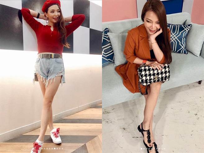 艺人小甜甜大秀美腿，瘦回20年前的国小体重。(图/摘自IG)