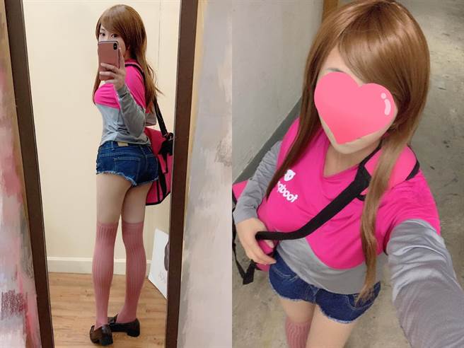 女神级熊猫外送员，身分曝光惊呆眾人。(图/摘自脸书)