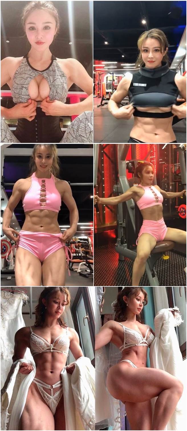她的身材却与脸有极大反差，她拥有「大肌肌」，健美肌肉线条让不少网友看了惊呆。（图/摘自IG）