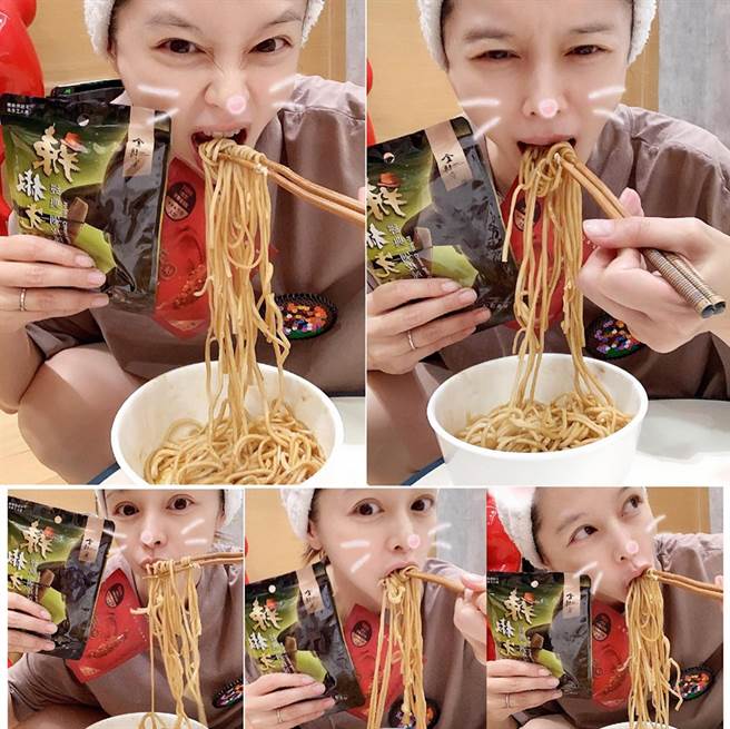 徐若瑄的筷子变形了。（图／FB@徐若瑄）
