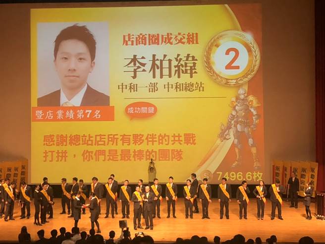 李柏纬店长感谢团队所有人的努力，一起携手创下全国业绩第7名的好成绩。