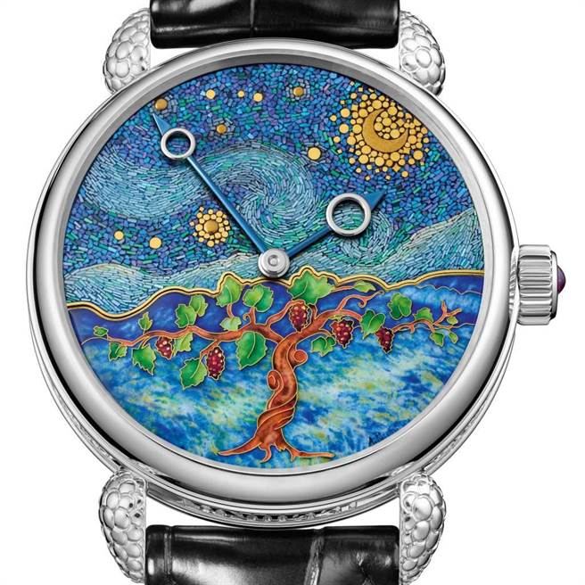 独立制表师Kari Voutilainen结合日本漆器工艺和西方的马赛克工艺打造「Starry Night Vine」腕表，夺得最佳艺术工艺奖」。（Voutilainen提供）