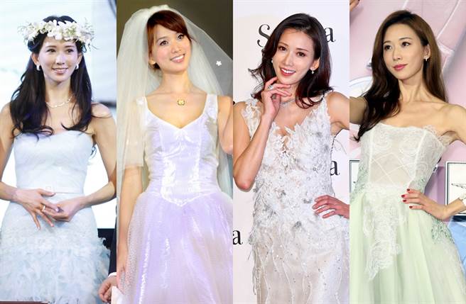 林志玲过往白纱造型一套比一套美。（图／中时资料照片；达志影像）