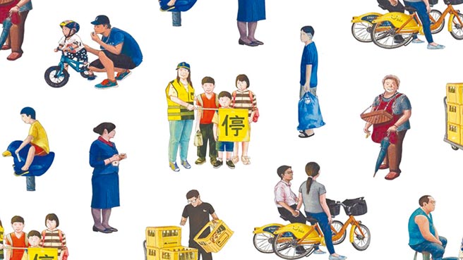 藉由这些常见的台北街头人物，奥斯卡逐渐拼凑出属于自己的台北风景。(奥斯卡提供／王宝儿台北传真)