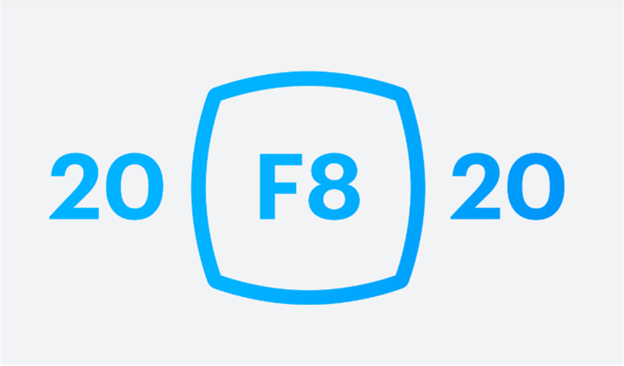 Facebook 宣布 2020 年 F8 開辟者大會舉行時候。(摘自F8.com)