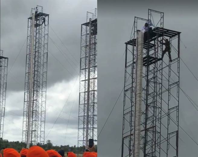 劈瓦片不够看？神人一掌5层楼碎裂(图翻摄自FB/Joko Dwi Priyono Priyono)