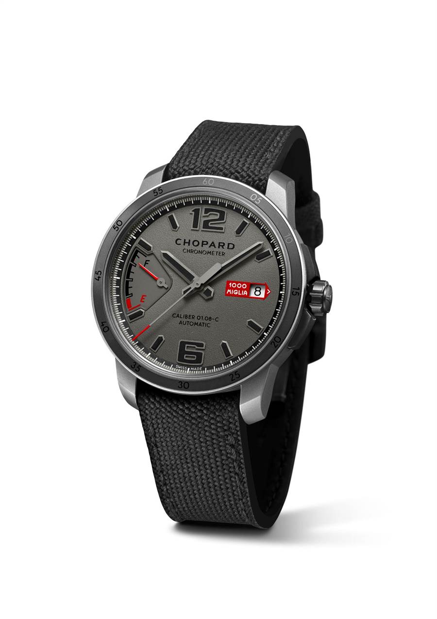 蕭邦Mille Miglia GTS Power Control Grigio Speciale腕表，27萬4000元。（CHOPARD提供）