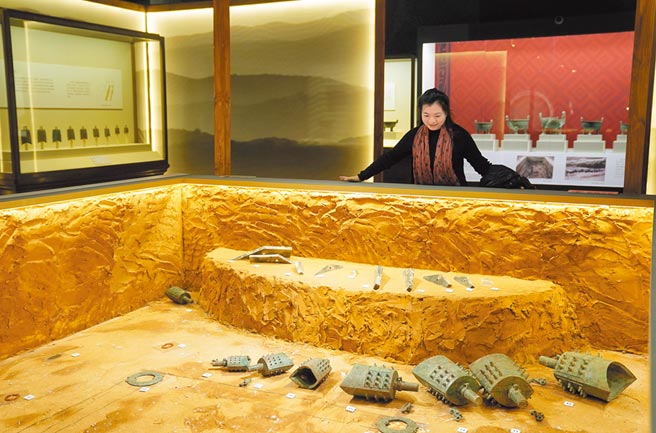 陝西是大陸第一文物考古大省，圖為陜西劉家洼考古成果展。（新華社）