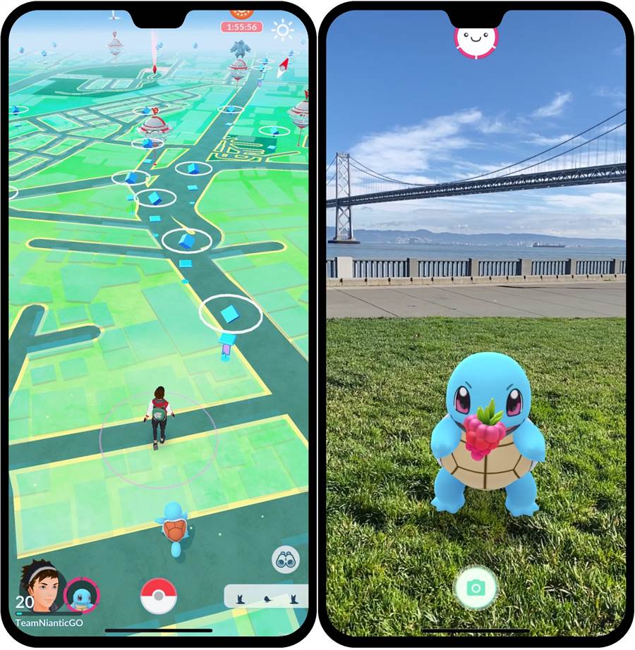 《Pokémon GO》的全新「夥伴趴趴走」功能，能讓夥伴跟你在地圖上一起趴趴走，還能餵食夥伴樹果，提升夥伴等級。（摘自《Pokémon GO》官方部落格）
