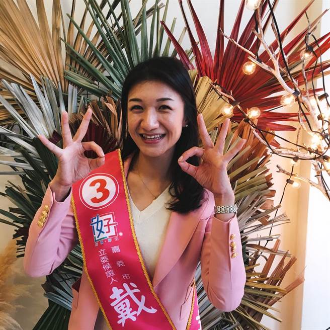 嘉義市無黨籍立委候人戴寧形象清新 。（戴寧競選總部提供／呂妍庭嘉義傳真）