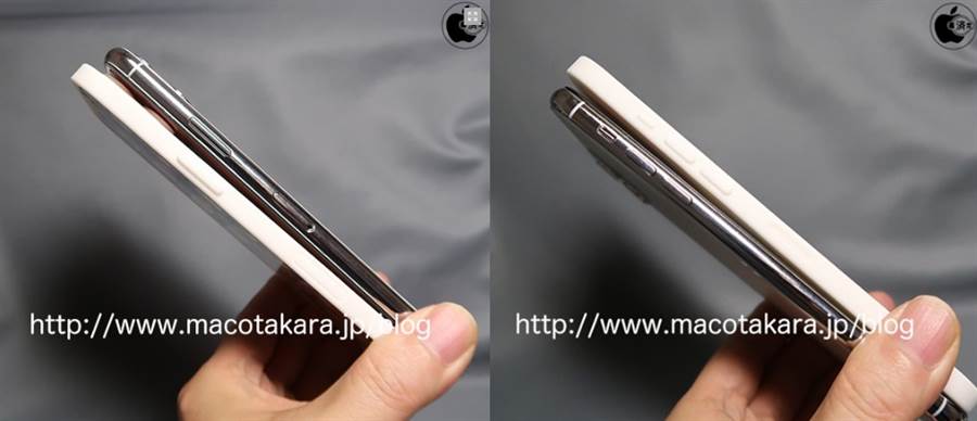 疑似 2020 年新 iPhone 的機膜暴光，圖為與 iPhone 11 Pro Max 的比較。(摘自Mac Otakara)