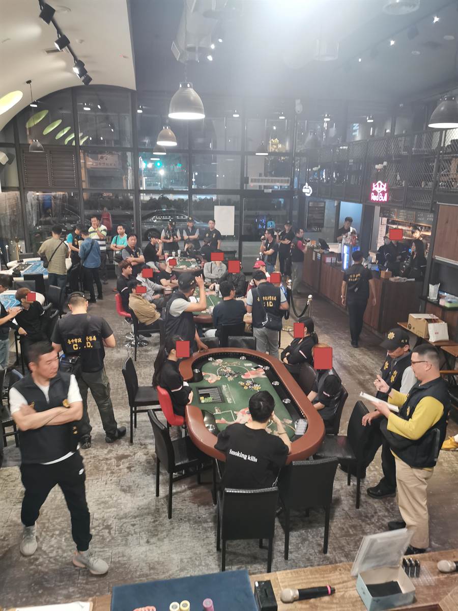 廖姓男子等人開設遊戲主題餐廳提供賭博場所，遭警方查獲。（翻攝照片／陳淑芬台中傳真）