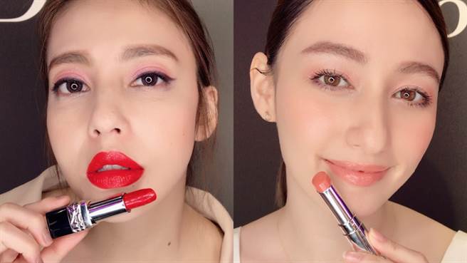 迪奥专业彩妆师团队传授两款新年妆容。（图／邱映慈摄影）
