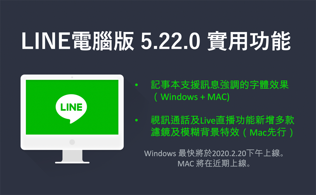 Line 電腦版5 22 0 強化記事本文字效果與視訊特效 科技 中時新聞網