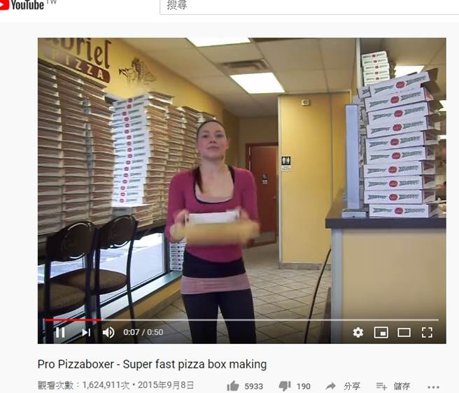 Breanna Gray的折披薩盒影片因《寄生上流》走紅。（圖／翻攝自Breanna Gray Youtube）