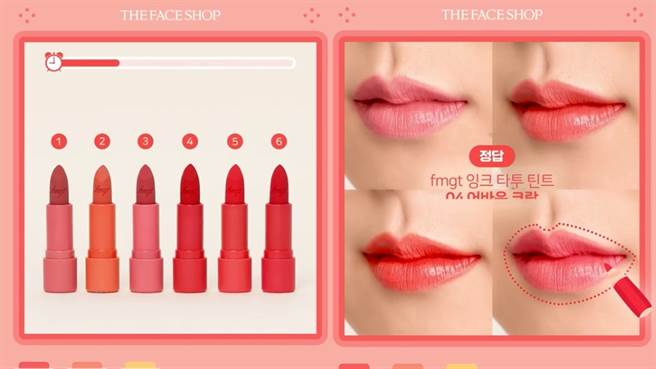 THE FACE SHOP玫瑰棉雾唇膏共推出六色，是温暖的玫瑰色系。（图／IG@thefaceshop.official）
