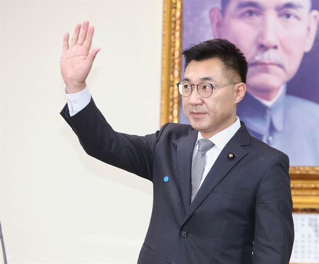 國民黨新任黨主席江啟臣，9日宣誓就職。（王英豪攝）