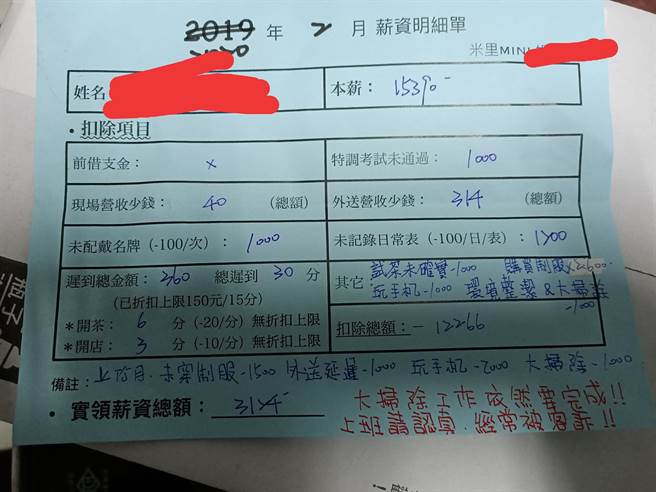一名母亲投诉，儿子半工半读，月薪15K被扣到剩3K，网友一看薪资单却发现儿子问题非常大 (图／翻摄自爆怨公社)