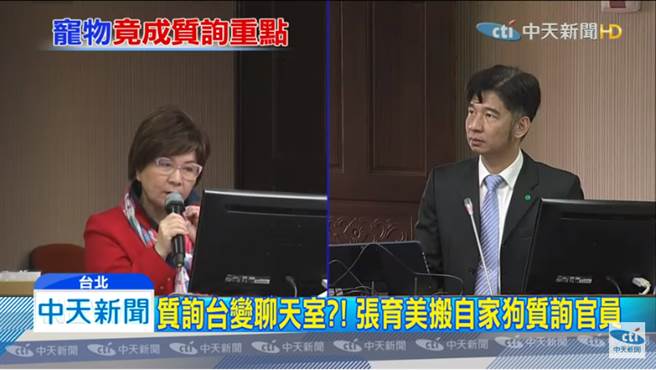 国民党立委张育美。（图片摘自中天新闻Youtube）