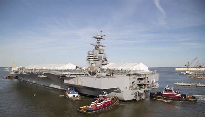 美国海军超级航母「福特」号（USS Gerald R. Ford，CVN-78）的资料照。（美国海军）