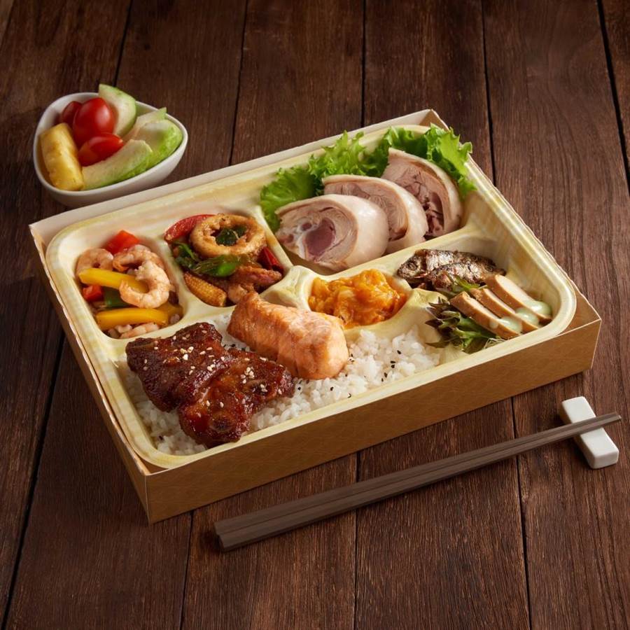 饗食天堂的「豪邁獨饗餐盒」，每280元。（饗賓餐旅事業提供）