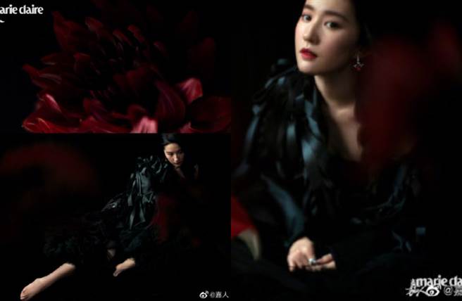 大陸女星劉亦菲登上大陸版《嘉人MarieClaire》雜誌拍寫真。（圖／摘自微博@嘉人）