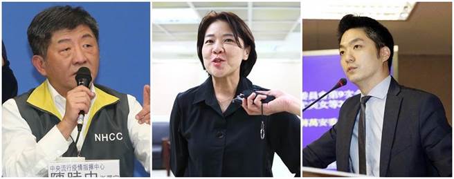 左起为陈时中、黄珊珊、蒋万安。（本报系资料照)