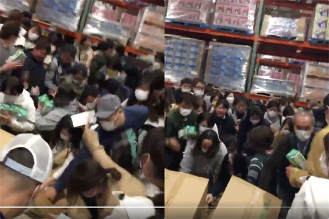 搶口罩戰況激烈，讓網友看了紛紛直呼「根本是喪屍」。（圖/摘自@ronken04 推特）