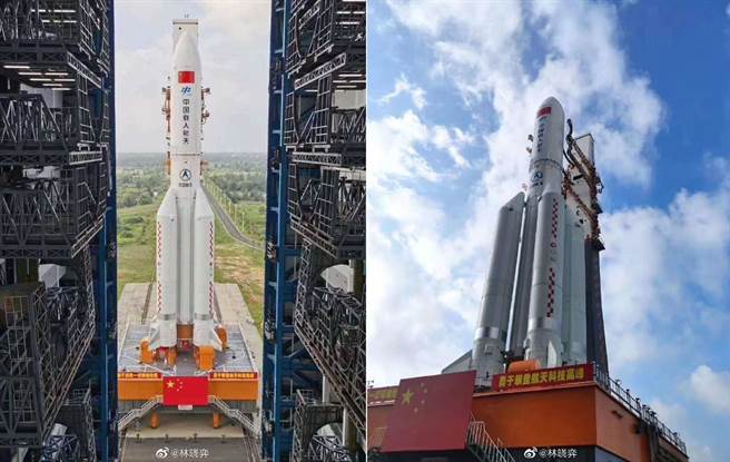 微博的網友分享長征5B火箭即將在5月初發射。(圖/微博)