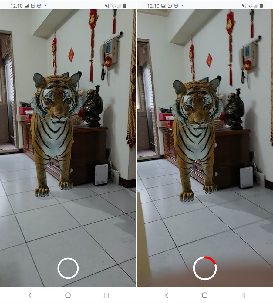 After enabling the Google 3D animal feature, you can take photos and videos. (Mobile screen capture)
