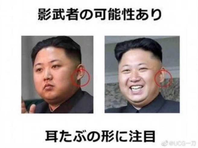 还有网友指出，左右两人的耳垂也不一样。(图/摘自脸书)