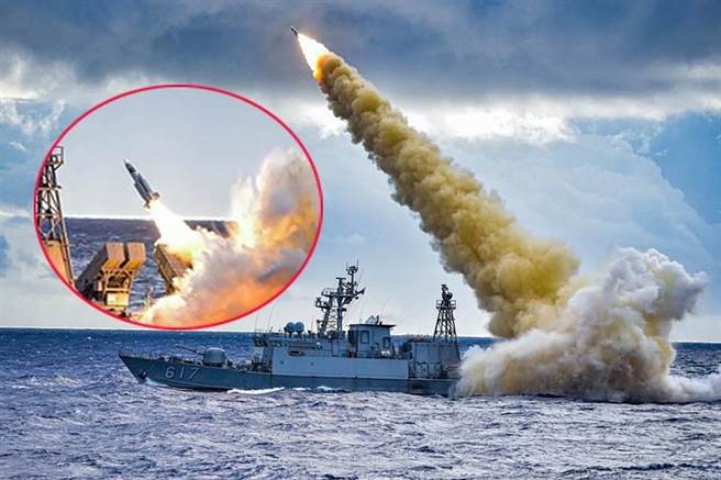 雄三飞弹实弹射击震撼曝光，网友讚嘆霸气出来了。（图/海军司令部脸书）