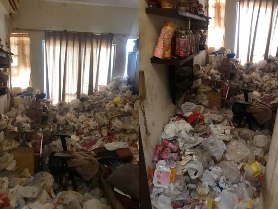高雄單親父親與3歲女兒，住在猶如垃圾場的套房內。(照片/翻攝《爆廢公社》)