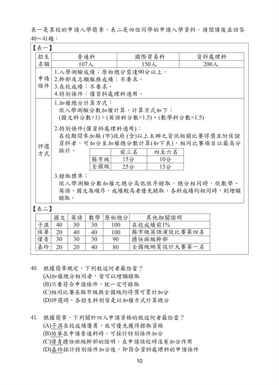 109年 國中教育會考補考 國文科試題 - 時事 - 中時電子報