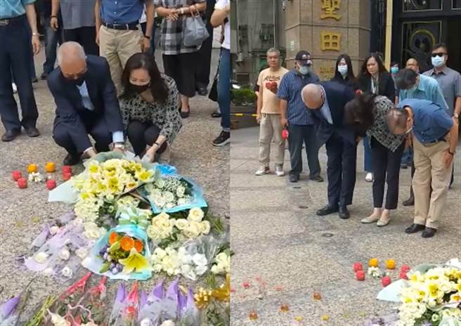 吴敦义前往许崑源家献花致意。（图／摘自吴敦义脸书）