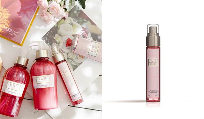 欧舒丹玫瑰花园香氛系列，撷取来自普罗旺斯格拉斯的珍贵千叶玫瑰精萃与花露，玫瑰花园香氛保湿喷雾可为肌肤带来保溼和镇静舒缓，适合乾燥敏感肌使用。（图／品牌提供）