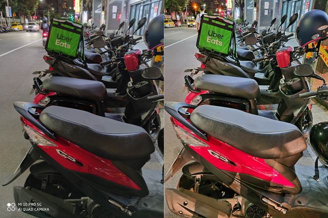 小米10 Pro(左)与三星Galaxy S20 Ultra主相机夜间拍摄对比(2)。(黄慧雯摄)