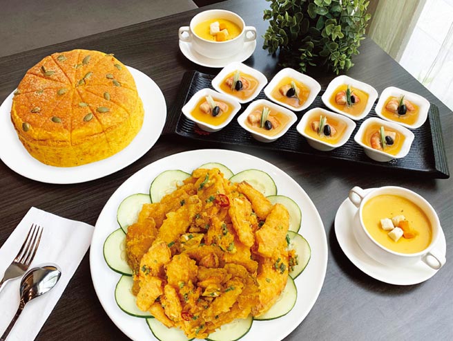 歐雅閣西餐廳推出「金夏南瓜季」夏日南瓜料理，養生補元氣。圖／尚順育樂世界提供