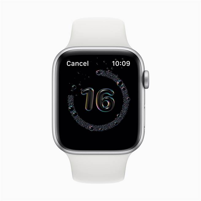 运行watchOS 7的Apple Watch可⾃动侦测到洗⼿动作后，并会启动 20 秒的计时器。（摘自苹果官网）
