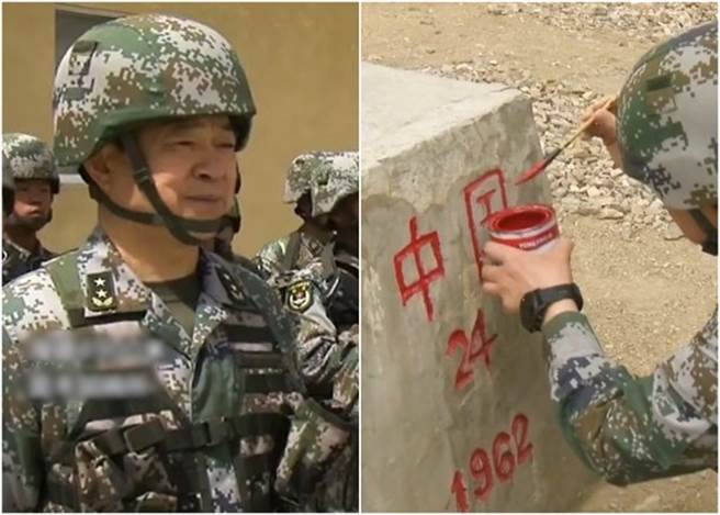 解放军西藏军区司令员汪海江于端午节期间，与官兵前往位于西藏军区最西端、海拔4900米的昆木加哨所巡逻，用红色油漆为界碑描红。而碑上除了写上「中国」和界碑的号码「24」外，还有「1962」这数字。当年中印爆发歷时1个月的战争，双方伤亡数千人。（东网）