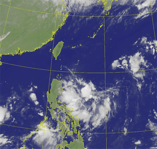 第3號颱風「辛樂克」恐生成？氣象局：這裡整天有雨。(氣象局衛星雲圖)
