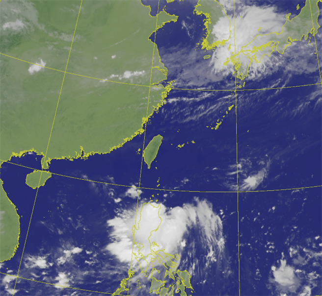 熱帶擾動大迴轉！今明兩天最接近台灣 降雨熱區出爐。(氣象局)
