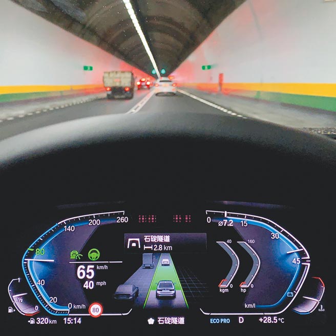 主動車距定速控制系統兼具車道維持及壅塞交通輔助功能。（陳大任攝）