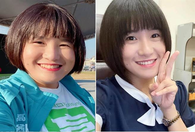 民进党高雄市三民区女议员郑孟洳，近几个月减肥成功，左边是2019年12月14日照片、右边是2020年7月13日照片。(图/合成图，翻摄自 郑孟洳 脸书)
